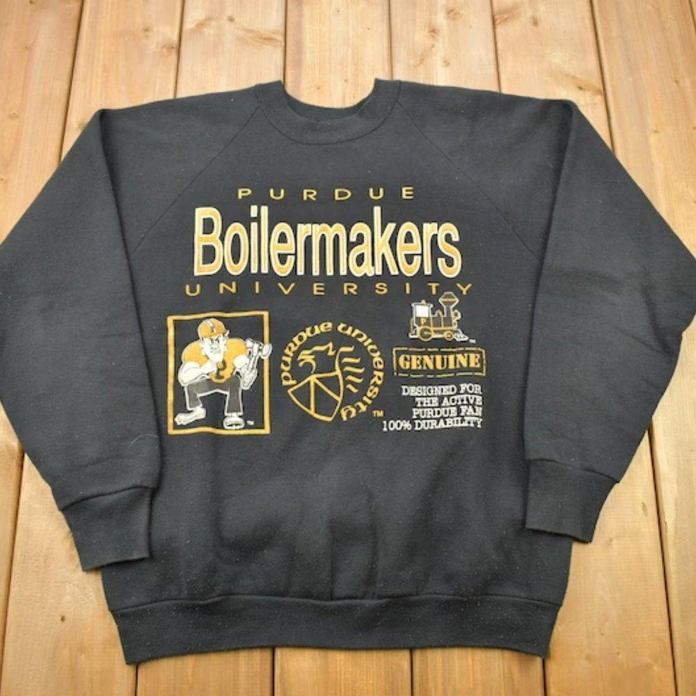 1990S Purdue University Boilermakers Raglan Made In Usa Sweatshirt